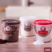 Pote Cafe Porta Mantimentos Plastico Tampa Rosca 1,8L