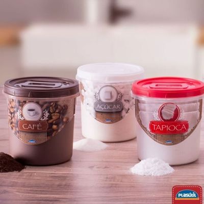 Pote Cafe Porta Mantimentos Plastico Tampa Rosca 1,8L