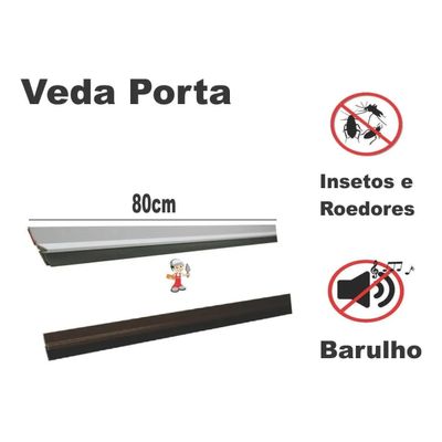 Veda Porta Com Adesivo 3m 80cm Rodo Silicone Incolor Stamaco