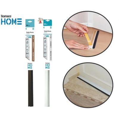 Veda Porta Com Adesivo 3m 80cm Rodo Silicone Incolor Stamaco