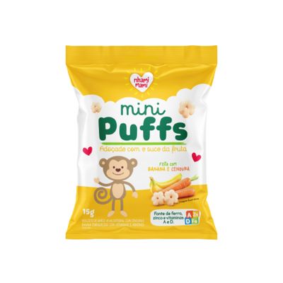 Snack Infantil Mini Puffs Banana e Cenoura Nhami Mami 15g