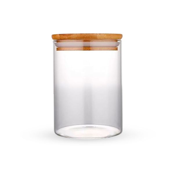 Pote Hermético Para Alimentos Condimentos Temperos 400ML Com Tampa de Bambu