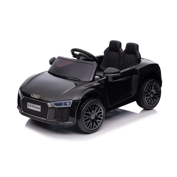 Carro Elétrico Infantil De Passeio 2 Lugares Audi R8 Spyder Com Bateria Recarregável 12V E Controle Remoto Zippy Toys Preto