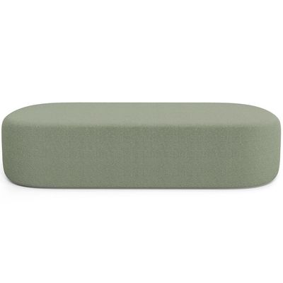 Puff Decorativo Orgânico Para Living Quarto 140cm Doha W01 Bouclê Oliva - Lyam Decor