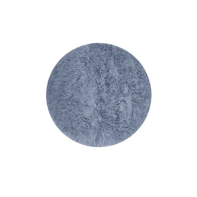 Tapete Redondo Banheiro Azul 60cm Felpudo Antiderrapante 2un