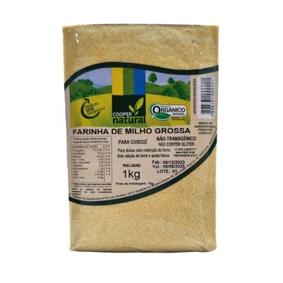 Farinha de Milho Grossa (Para Cuscuz) Orgânica Coopernatural 1Kg