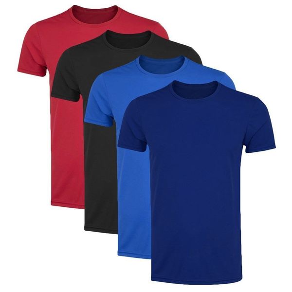 Kit 4 Camisetas PMC Básica Masculina M / Azul Marinho/Vermelho