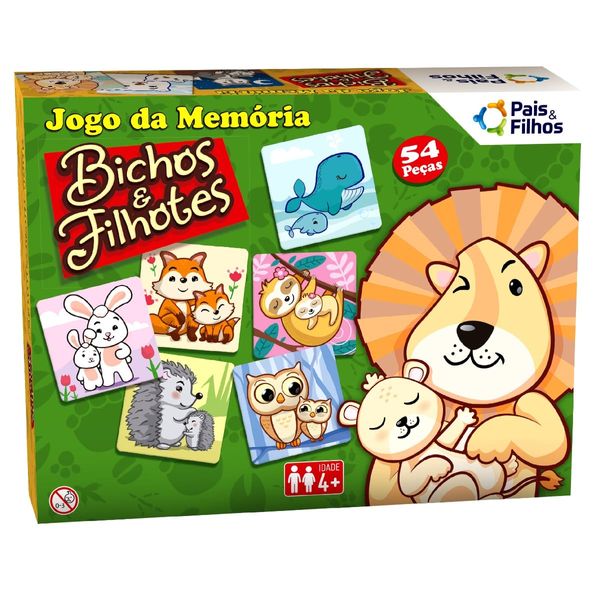 Jogo da Memória Didático Bichos e Filhotes Pais e Filhos 962