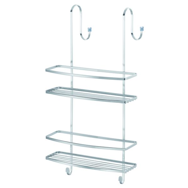 Porta Shampoo e Toalha Duplo Cromado 4 Ganchos Suporte para Box Toalheiro Sem Furo - Kit com 2 unidades Porta Shampoo e Toalha Duplo Cromado 4 Ganchos Suporte para Box Toalheiro Sem Furo - Kit com 2 unidades