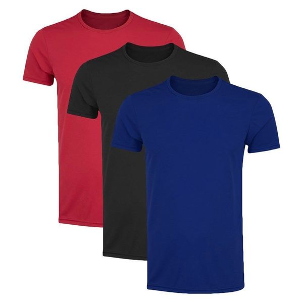 Kit 3 Camisetas PMC Básica Masculina M / Azul Marinho/Vermelho