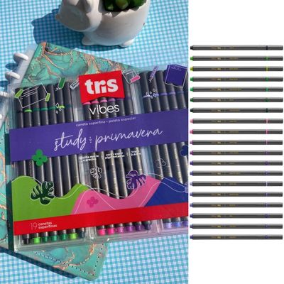 CANETA SUPERFINA VIBES - PRIMAVERA - 0,4MM - 19 CORES - TRIS