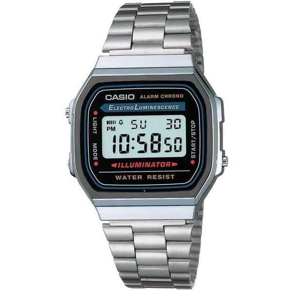 Relógio Casio Masculino Ref:A168wa-1wdf Vintage Prateado