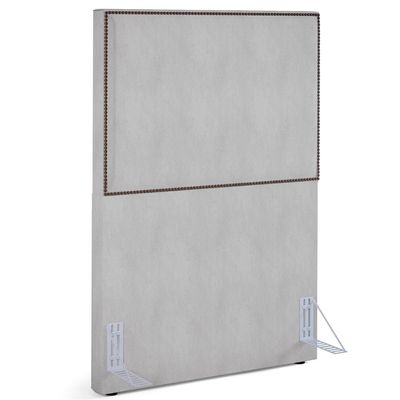 Cabeceira Cama Box Solteiro Com Tachas 100 cm Vicenza L02 Linho Cinza - Lyam Decor