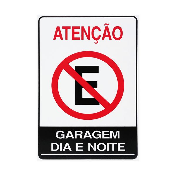 Placa De Sinalização Atenção Proibido Estacionar Garagem Dia E Noite 20x30 Acesso - P-4/1 F9e Placa De Sinalização Atenção Proibido Estacionar Garagem Dia E Noite 20x30 Acesso - P-4/1 F9e
