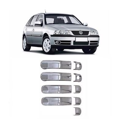 Kit Aplique Capa Cromada Retrovisor Maçanetas Vw Gol G4 2005