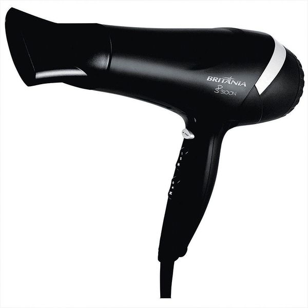 Secador de Cabelo Prata/Preto 1900W Britânia 127V SP3100