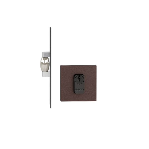 FECHADURA TRAVA ROLETE PORTA PIVOTANTE PADO CORTEN MARROM QUADRADA RQ2 CT EXTERNA