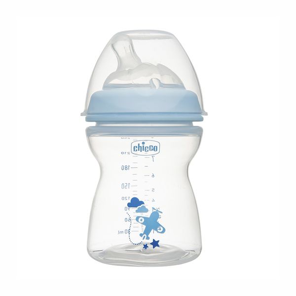 Mamadeira Chicco New Step Up 2 Meses + Azul Fluxo Médio 250ml