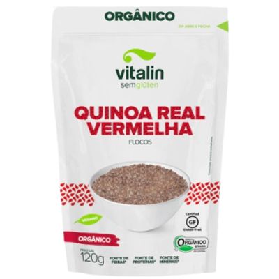 Quinoa Real Vermelha em Flocos Orgânica Sem Glúten Vitalin 120g