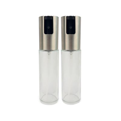 2 Spray Para Azeite Pulverizador Borrifador Dosador Vinagre Frasco De Vidro Acabamento Aço Inoxidável