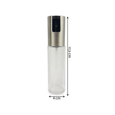 kit 6 Spray Pulverizador Borrifador Dosador Para Azeite Vinagre Frasco De Vidro Acabamento Aço Inoxidável