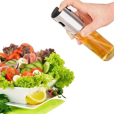 kit 6 Spray Pulverizador Borrifador Dosador Para Azeite Vinagre Frasco De Vidro Acabamento Aço Inoxidável