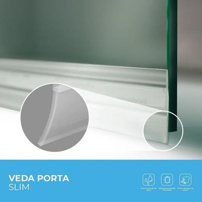 Veda Porta Adesivo - Slim - Transparente - 80 cm