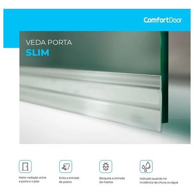 Veda Porta Adesivo - Slim - Transparente - 80 cm