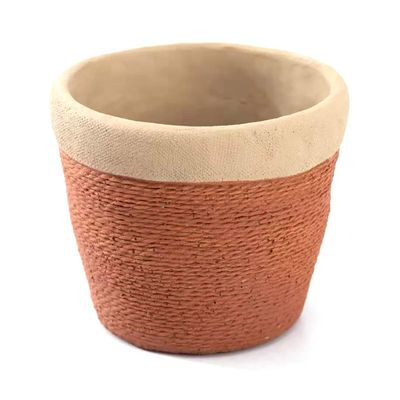 Cachepo Cimento Le Sisal 14cm Terracota
