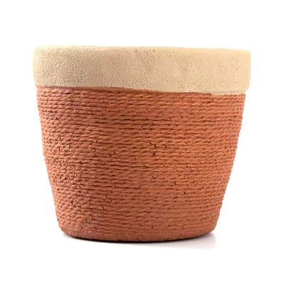 Cachepo Cimento Le Sisal 14cm Terracota