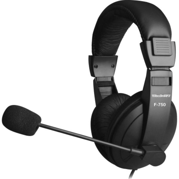 Fone de ouvido Headset F-750 Preto Tec Drive