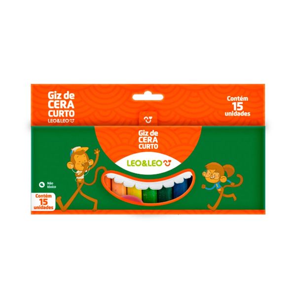 Giz Cera Leonora Curto Jumbo 15 Cores Vibrantes