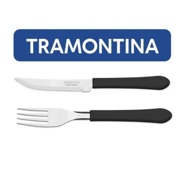 Kit Restaurante 150 Talheres Tramontina Leme Preto