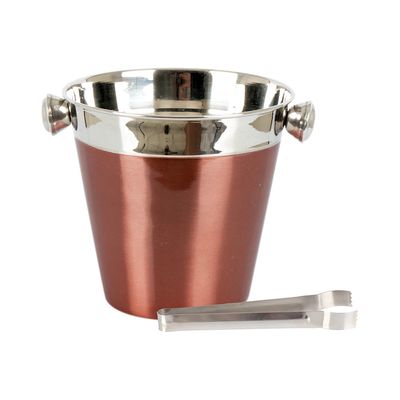 Balde de Gelo Mundiart em Inox Rosé Gold com Pegador 1,4L