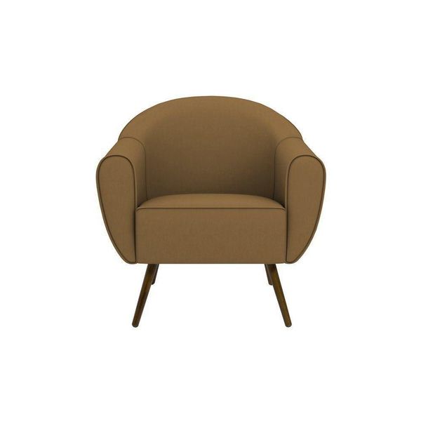 Poltrona Decorativa Sacha PU Sintético Caramelo - Gran Belo