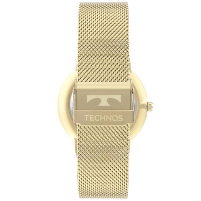 Relógio Technos Masculino Ref:Gm12af/1d Slim Mesh Dourado