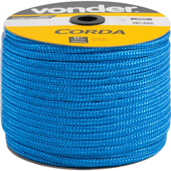 Corda Multifilamentada Trançada 8mmx258m 7,45kg Azul Polipro