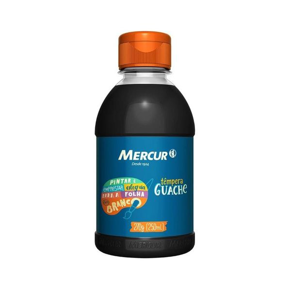 Tinta Guache Mercur Preto 250ml