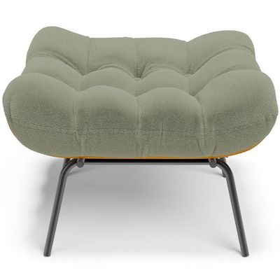 Puff Decorativo Sala de Estar Costela L02 Bouclê Oliva - Lyam Decor