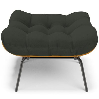 Puff Decorativo Sala de Estar Costela L02 Linho Verde - Lyam Decor