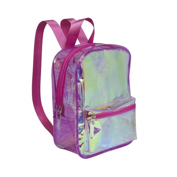 Mochila Teen Dac Metalizada Transparente Breeze Rosa