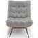Poltrona Decorativa Sala de Estar Costela L02 Bouclê Cinza - Lyam Decor