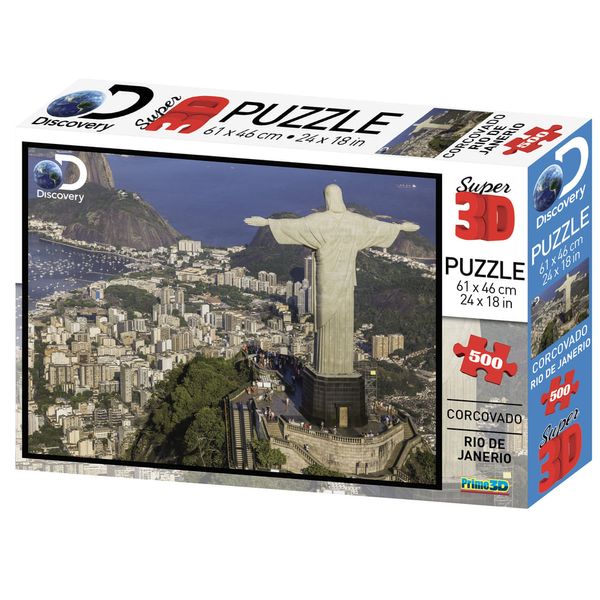 Quebra Cabeça Super 3D Modelo Corcovado Rio de Janeiro com 500 Peças Multikids - BR1060 BR1060