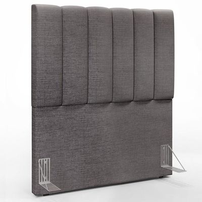 Cabeceira Cama Box Painel Solteiro 100 cm Dália W01 Linho Cinza Escuro - Lyam Decor