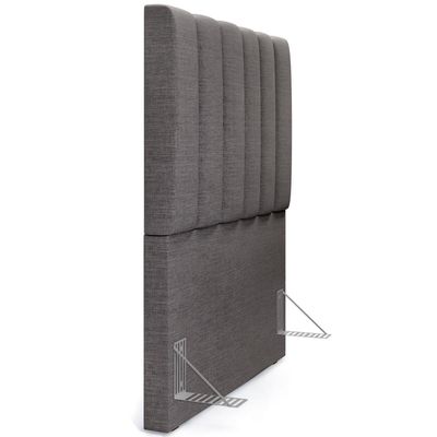 Cabeceira Cama Box Painel Solteiro 100 cm Dália W01 Linho Cinza Escuro - Lyam Decor