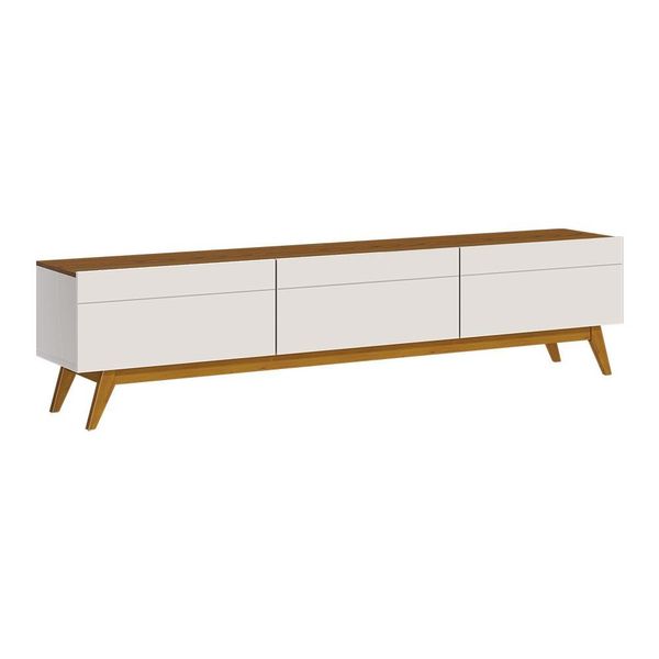 Rack Bancada 3 Gavetas 180cm Amy Off White/Freijó - Gran Belo Rack Bancada 3 Gavetas 180cm Amy Off White/Freijó - Gran Belo