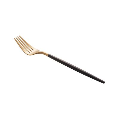 Faqueiro Kyoto Wolff em Inox Dourado com Cabo Preto 24 Peças