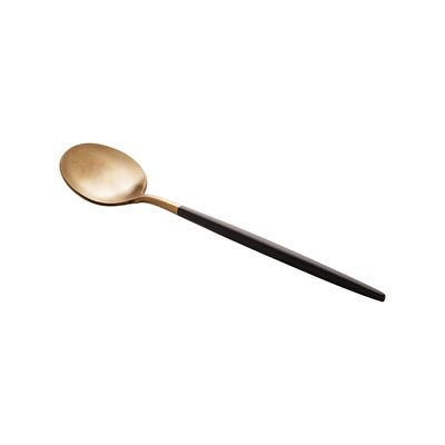 Faqueiro Kyoto Wolff em Inox Dourado com Cabo Preto 24 Peças