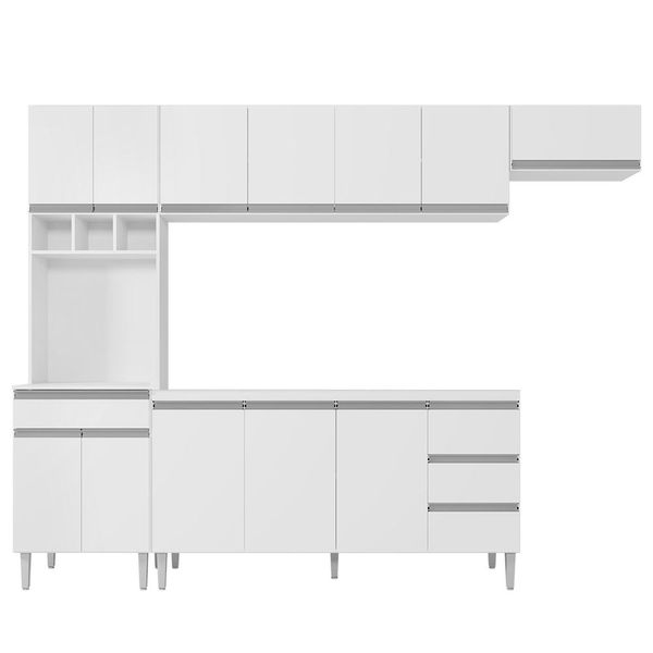 Cozinha Modulada 4 Peças Balcão sem Tampo 160cm Andréia Branco - AJL Móveis