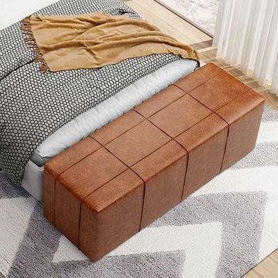 Puff Decorativo Living Sala de Estar 140 cm Roma W01 Couríssimo Camel - Lyam